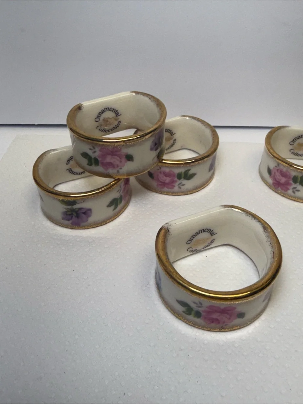 Set of 12 Ornamental Collectibles Fine China Napkin Rings